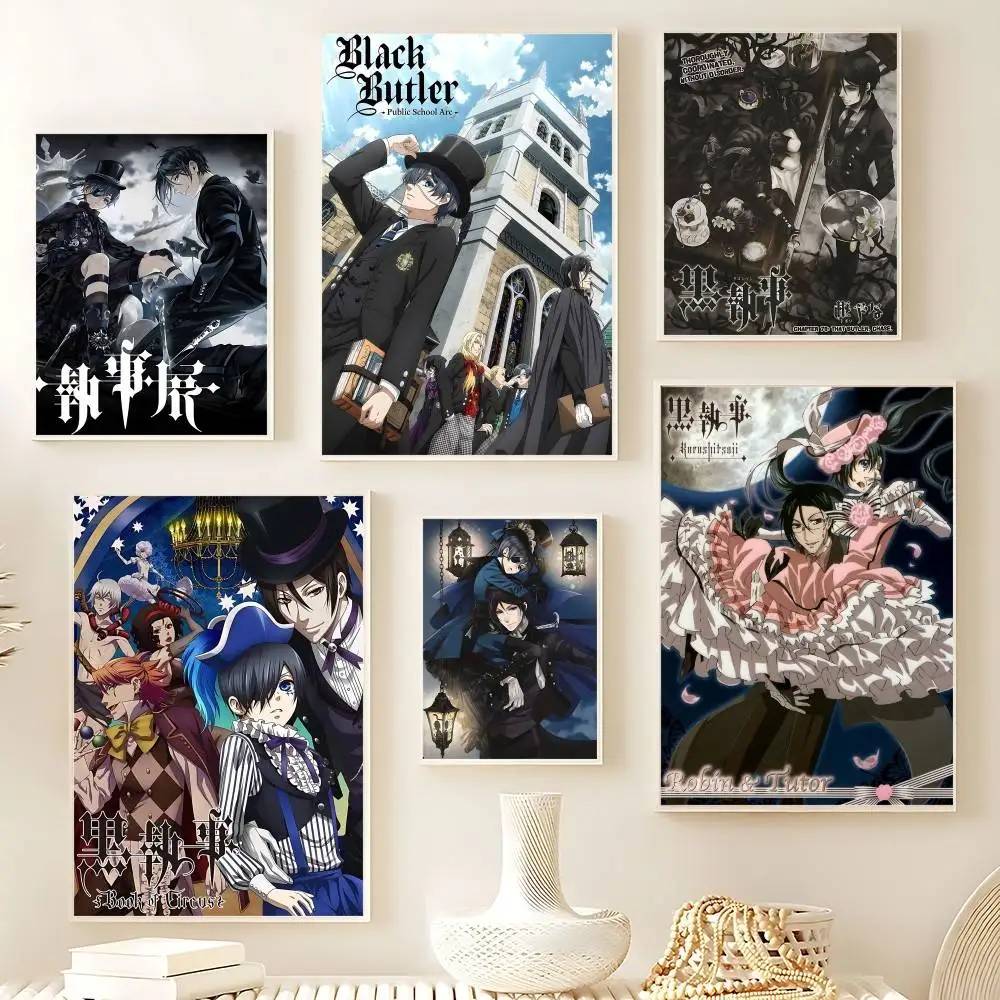 Black Butler Poster, HD-Qualität, Wandkunst, Retro-Poster für Zuhause, Zimmer, Wanddekoration, Kawaii-Raumdekoration