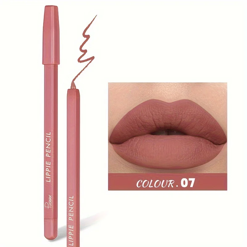 1pc Matte Lip Liner Pen, High Pigment & Waterproof, Versatile Mixed Colors, Suitable For All Skin Types