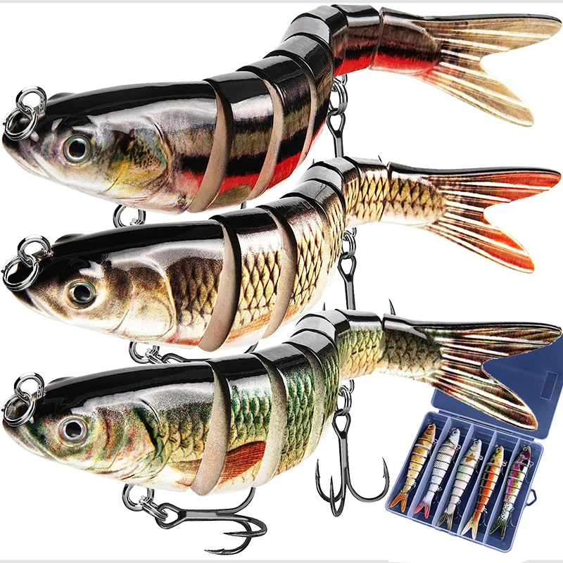 5/3/1Pcs Multi Jointed Fishing Lure Slow Sinking Bionic Segmented Bait Wobble Tackle for Freshwater Saltwater Bass Trout Pesca