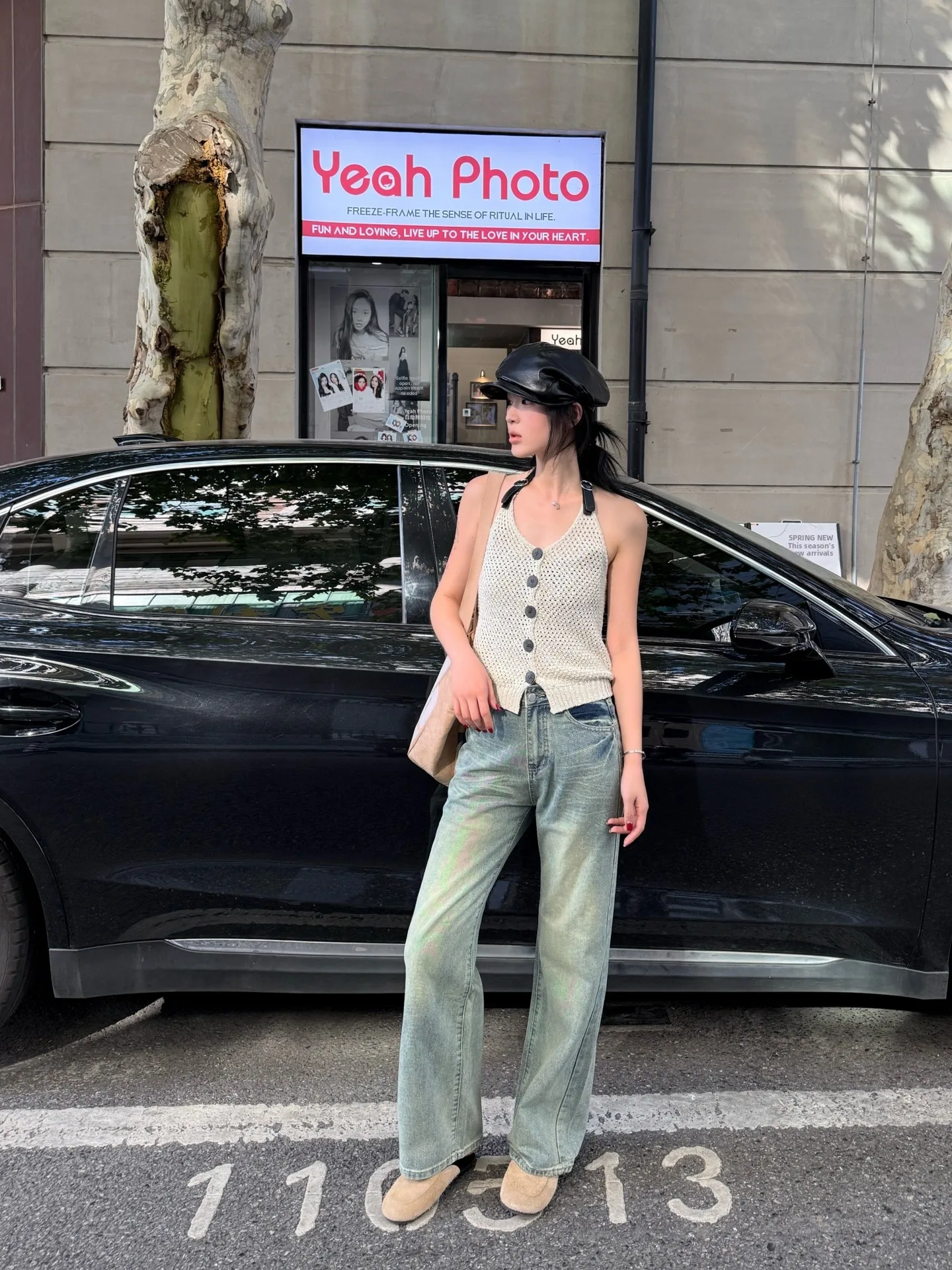 

Джинсы Tristine с высокой талией, прямые, облегающие, женские, модные, ретро, широкие брюки, осенняя новинка, облегающие фигуру