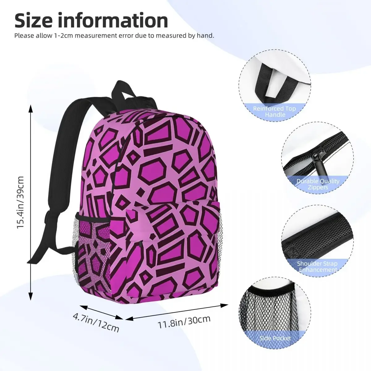 Jio Pink Mega Jaguar Spot ransel remaja tas buku anak-anak kartun tas sekolah Laptop ransel tas bahu kapasitas besar