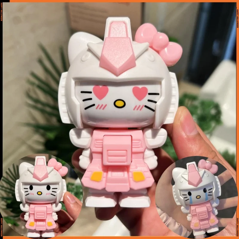 Sanrio KT juguete que cambia de cara de gato Kaidi Mech llavero que cambia de cara figura colgante juguete creativo pareja mejor amigo regalo personalizado