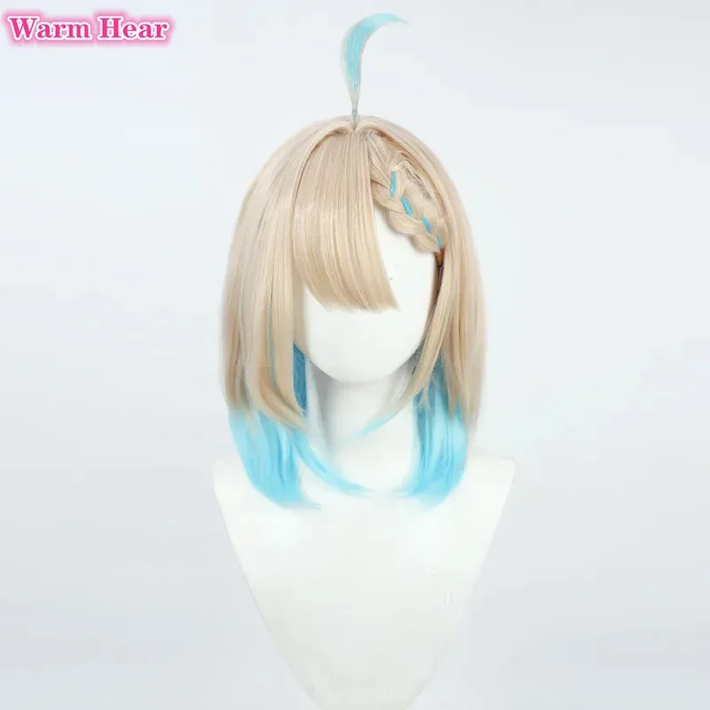 

zizi 2025 Vtuber Enna Alouette Synthetic 40cm Two Color Gradient Short Cosplay Wig Heat Resistant Hair Halloween Party Wigs