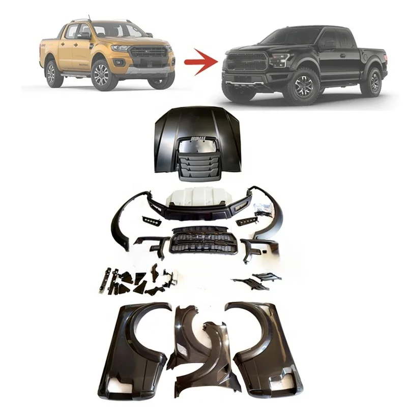 High Quality Ranger T6 T7 T8 PX 2012‑2018 Raptor Style 4x4 Conversion Kit Front Bumper LED Headlight Tuning Replacement Parts