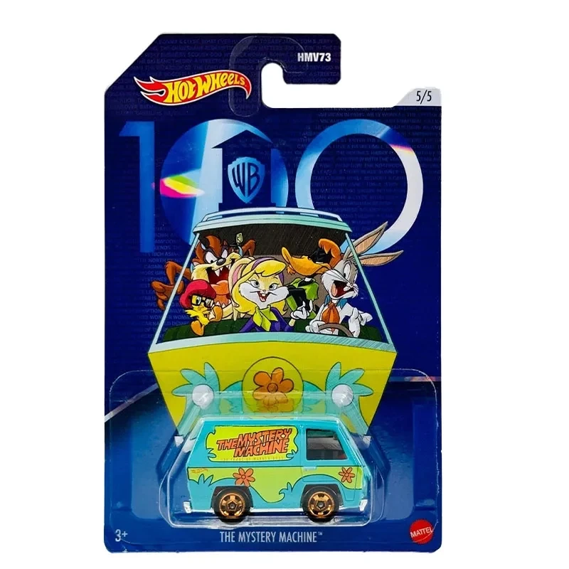 Genuine Hot Wheels Car 100 Years WB 1/64 Diecast Carro The Mystery Machine Ford Coupe 77 Dodg Van Kids Boys Toys for Children