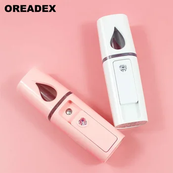 휴대용 미니 나노 미스트 분무기, OREADEX 나노 페이셜 미스터, 미니 페이셜 스티머, 분무 속눈썹 연장, 미러 핑크