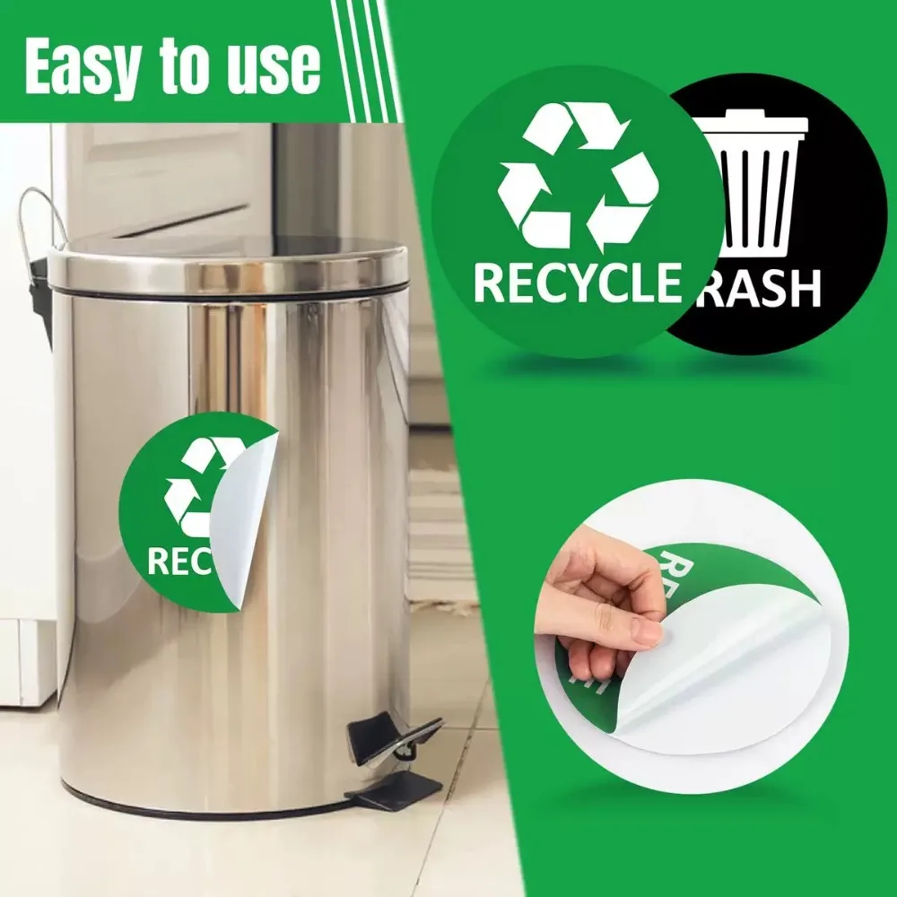 Garbage bin label stickers, indoor and outdoor garbage stickers, recyclable and classified garbage bin classification stickers
