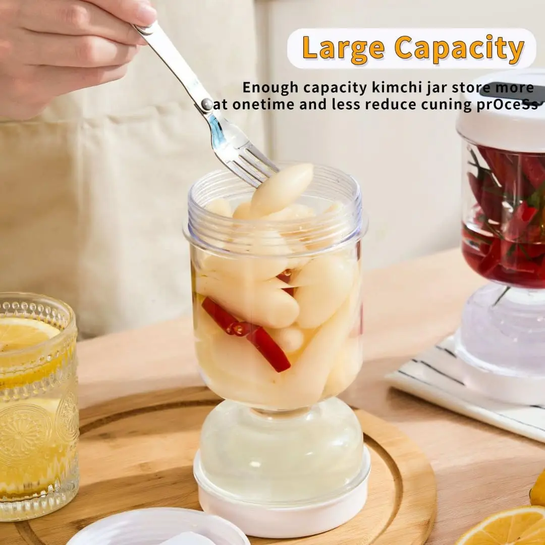 Dry-wet Separation Pickle Vegetable Jar Hourglass Type Pickled Juice-Separation Food Filter Container Ideal for Storing Pickles