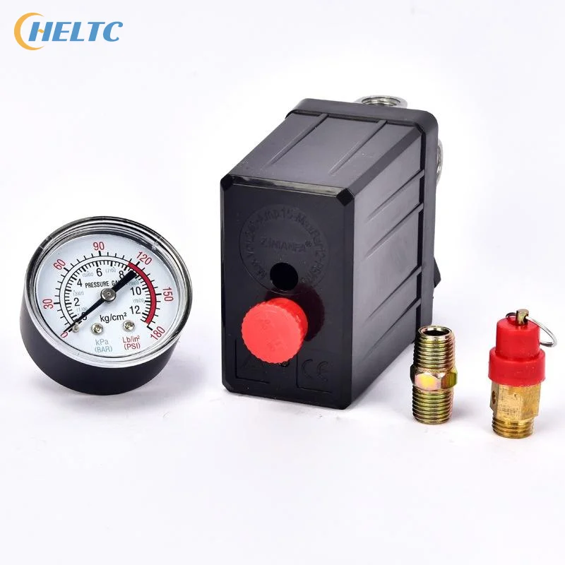 1SET Air Compressor Valve Air Compressor Pressure Switch Small AirCompressor Pressure Switch Control Valve Regulator With Gauges