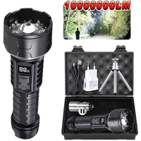 COB LED Flashlight Rechargeable Lantern 7-core Camping Torch Red Light Waming Lamp Can Install Tripod Outdoor Hiking Emergency