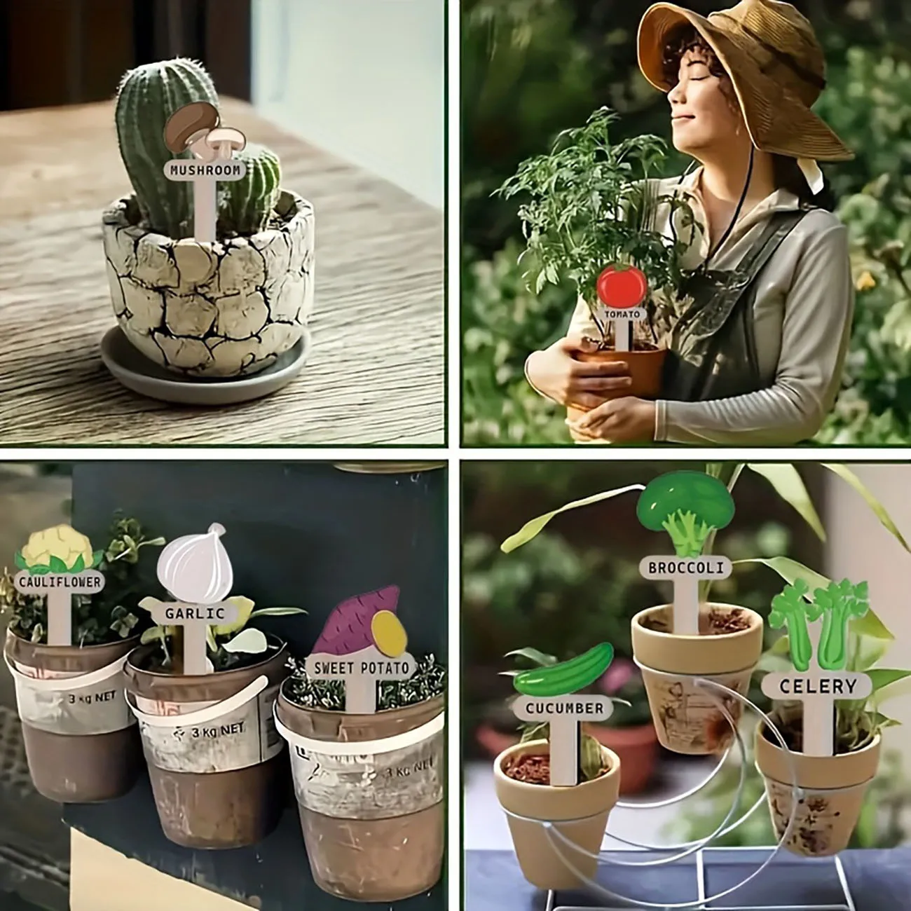 22 Wooden Flower Pot Plant Labels, Reusable Creative Vegetable Labels Suitable for Indoor/Outdoor, Courtyard Lawn Care