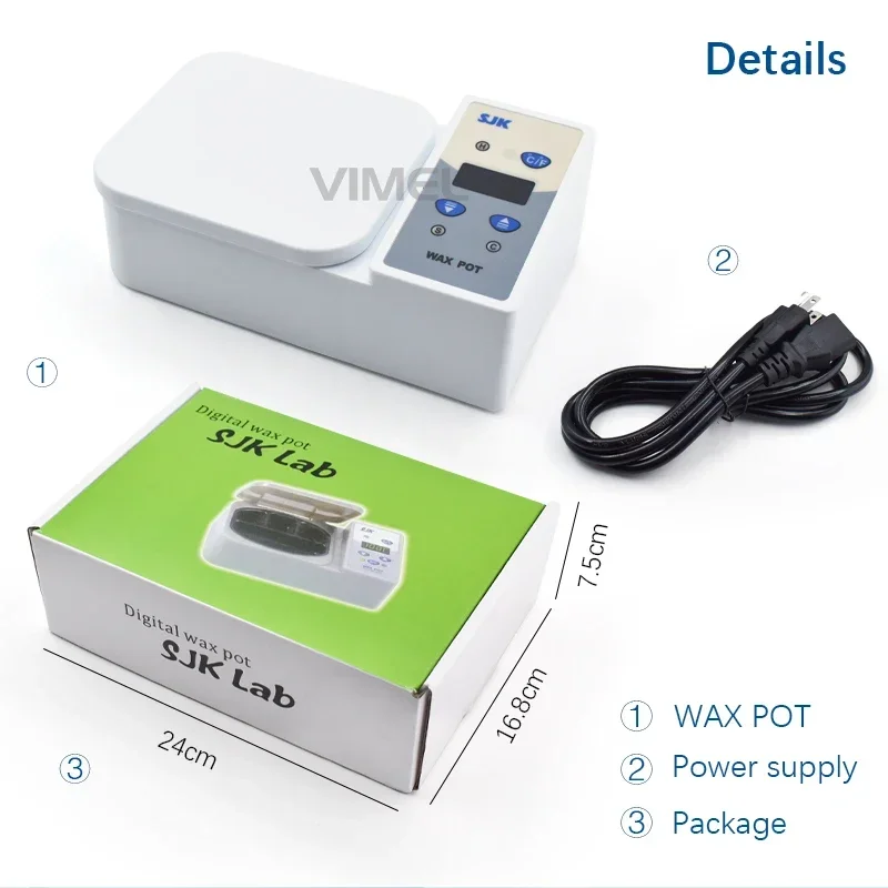 SJK Dental Lab Equipment Wax Heater/Wax Pot 4-slot Paraffin Melting Portable Dental Laboratory Equipment
