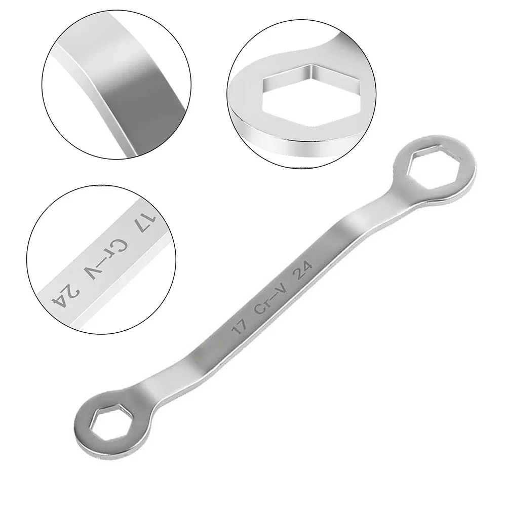 Oil Drain Screw Wrench Wrench Removal Tool 17mm 24mm Comfortable Grip Hexagonal Mouth Robustness Curved Handle Easy Removal