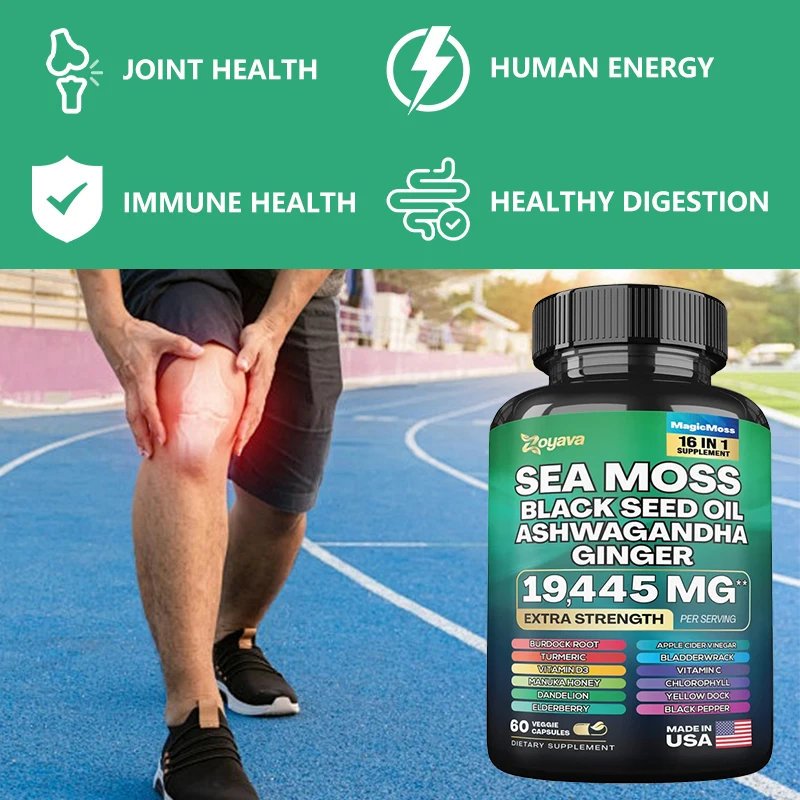 Seaweed, Black Oil Seed, Ashwagandha, Ginseng Extracts To Support Gut Health, Digestion, Joints, for Men and Women