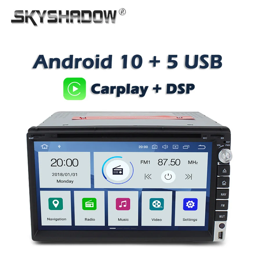 

Carplay DSP PX6 IPS Android 10 4GB +64GB Car DVD multimedia player 2 Din for Nissan Universal RDS Radio GPS Map Bluetooth Wifi