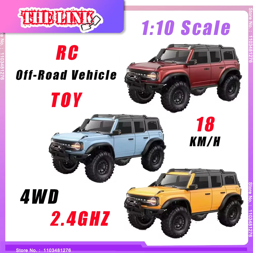 2.4G 4WD 18km/h RC Off-Road Vehicle 1/10 Full Size Four-wheel Drive Off-road Climbing Toy Racing Model For Adults HB-R1001 02 03