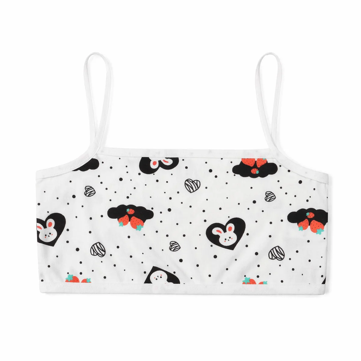 1/3Pcs Girl's Developmental Period Vest Teenage Girls Tank Tops Camisole Style Bra Cute Printed Children's Underwear Undershirts