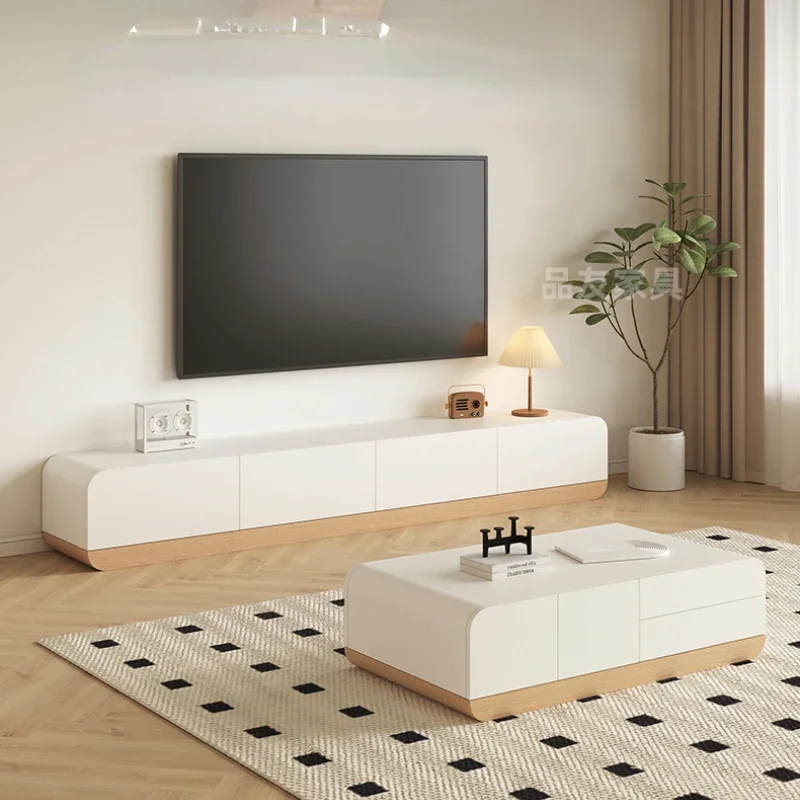 

Напольная деревянная подставка для телевизора, белый современный инновационный дисплей, шкафы для телевизора, минималистичный многофункциональный телевизор Meuble, товары для дома