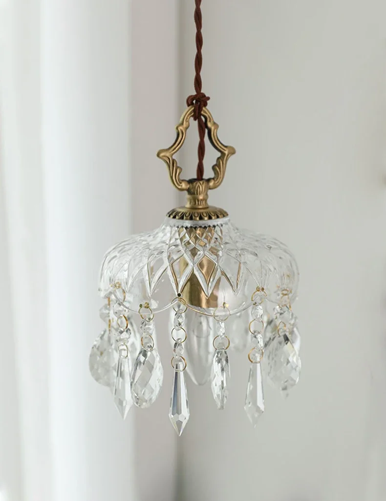 

2025 Modern Minimast Creative Medieval Crystal Wall Lamp Bedroom Bedside Living Room Luxury French Led Pendant Ceiling Lights Gl