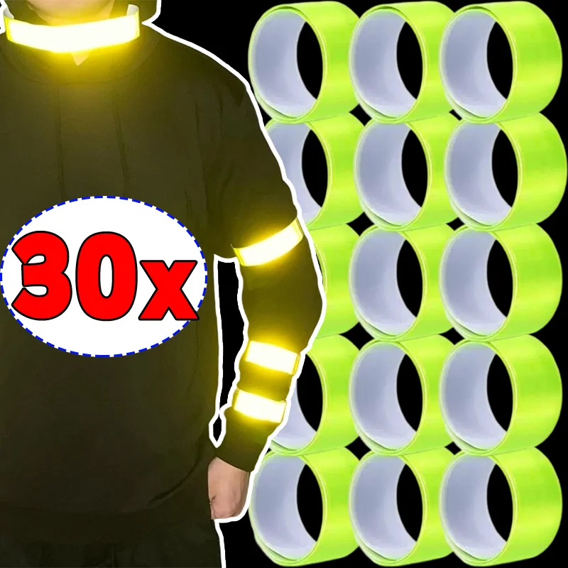 Bandes de bande réfléchissante pour cyclisme, anneau réfléchissant, bracelet d'avertissement à pression pour bandes de course, accessoires réflecteurs de sécurité pour le vélo