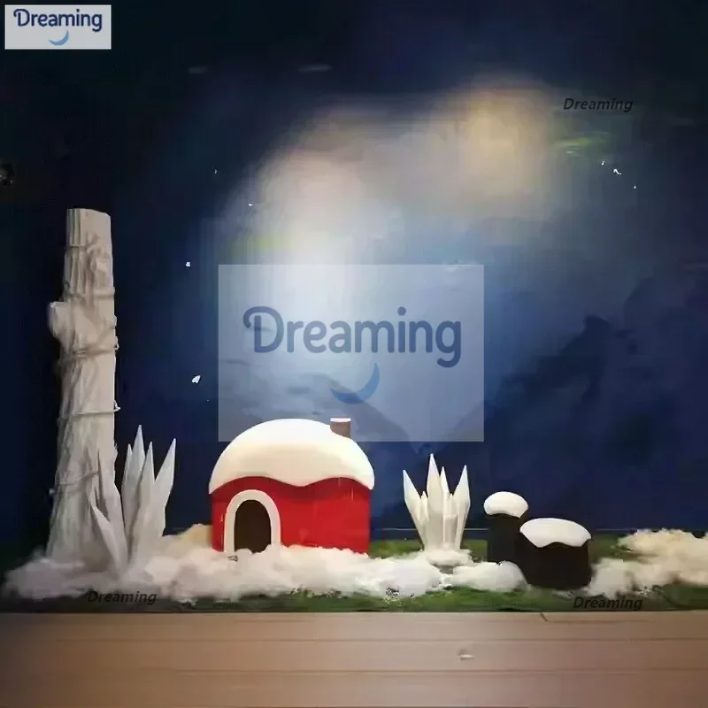 

Украшение ледяной колонны, композиция сцены, зимняя снежная сцена, замороженное окно, креативный дизайн, пенопластовый орнамент, модель снежинки