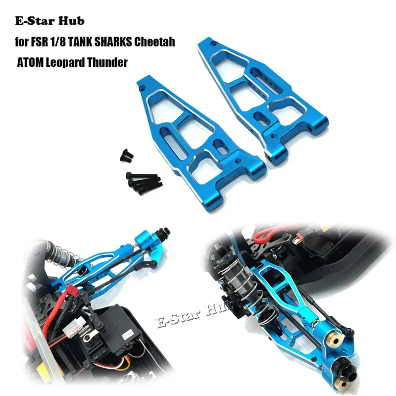 ด้านหน้าแขนสําหรับ FSR 1/8 TANK SHARKS Cheetah ATOM Leopard Thunder อุปกรณ์เสริมโลหะอะไหล่อัพเกรดรุ่น RC Crawler รถรถบรรทุก