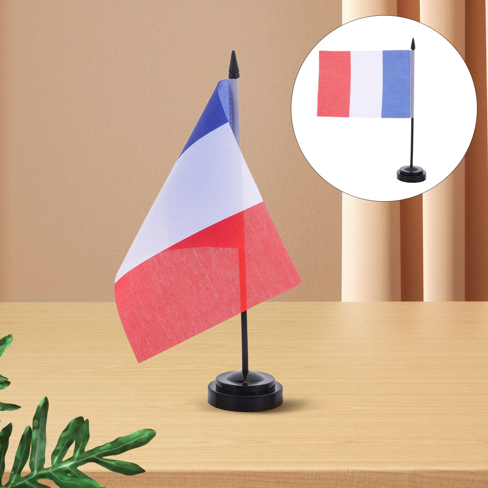 

10Pcs Desk Flags France Mini Desktop Table Flags Stable Base Office Conference Room Patriotic Decorations French Table Flag