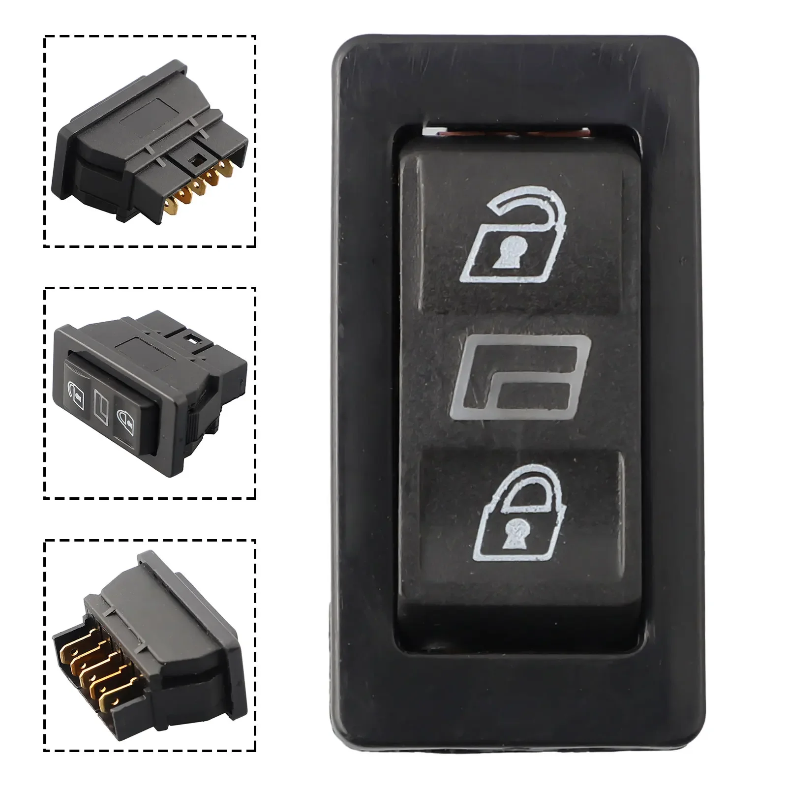 Door Glass Switch 5Pins Switch Switch 12V 20A 5 Pins Black DPDT 12V 000 (times) 12V Electric Component Plastic