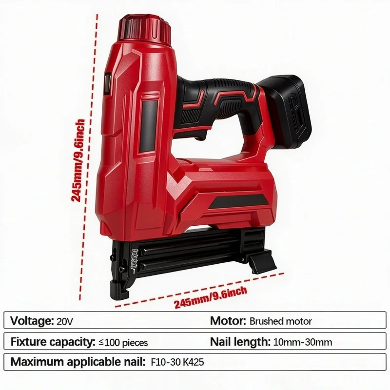Brushless Cordless Electric Nail Gun F30 K425 Depth Adjustment Nailer/Stapler Gun Power Tools For Milwaukee M18 Battery