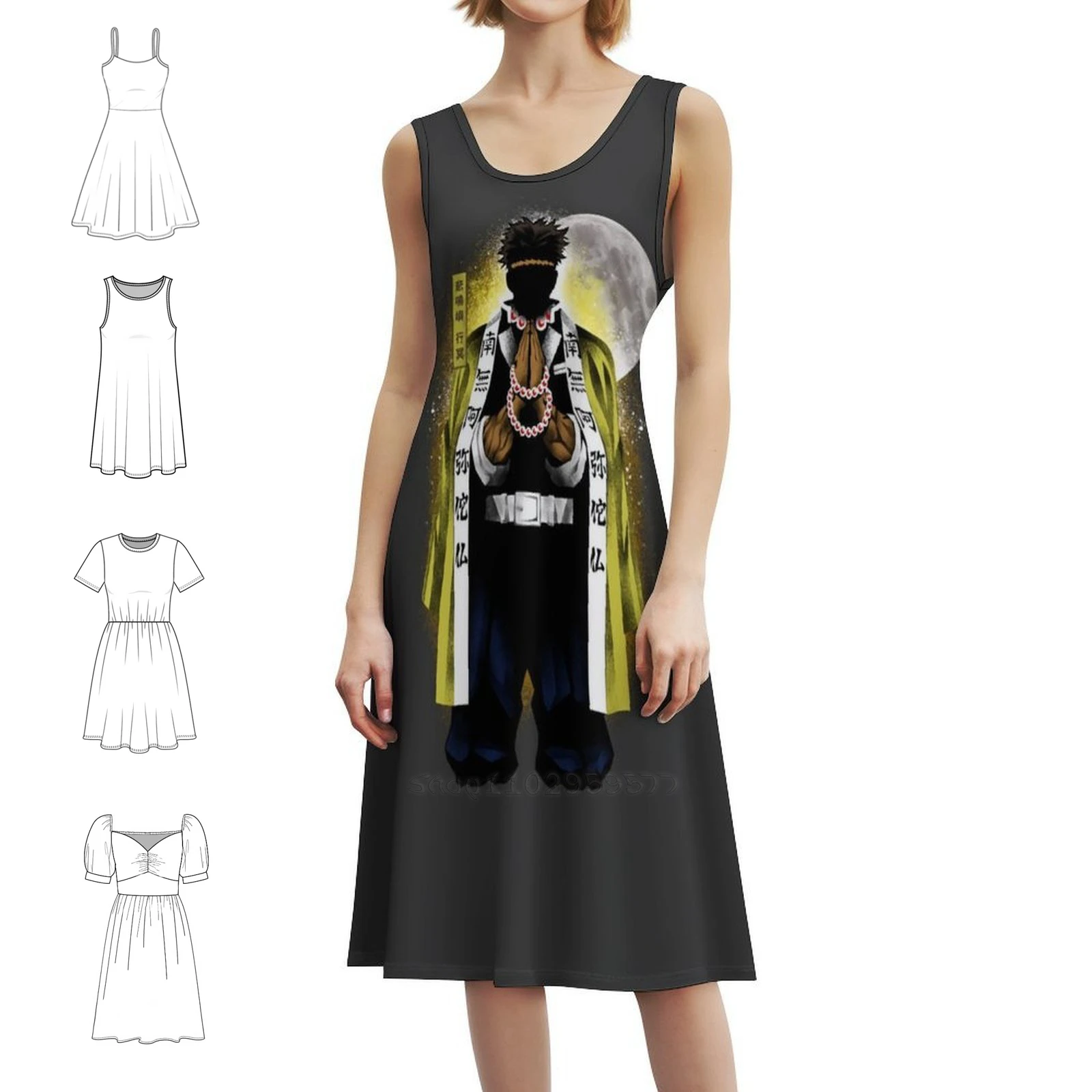 

Gy0Mei Stone Hashira женское уличное праздничное платье модная клубная одежда с принтом для женщин Demon Gyomei Himejima манга Kimetsu