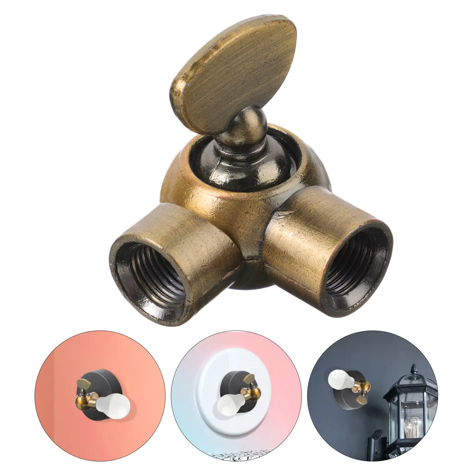 2Pcs Wall Sconce Arm Mount Vintage Lamp Adapter Metal Swivel Connector 180 Degree Rotation Adjustable Lamp Repair Parts