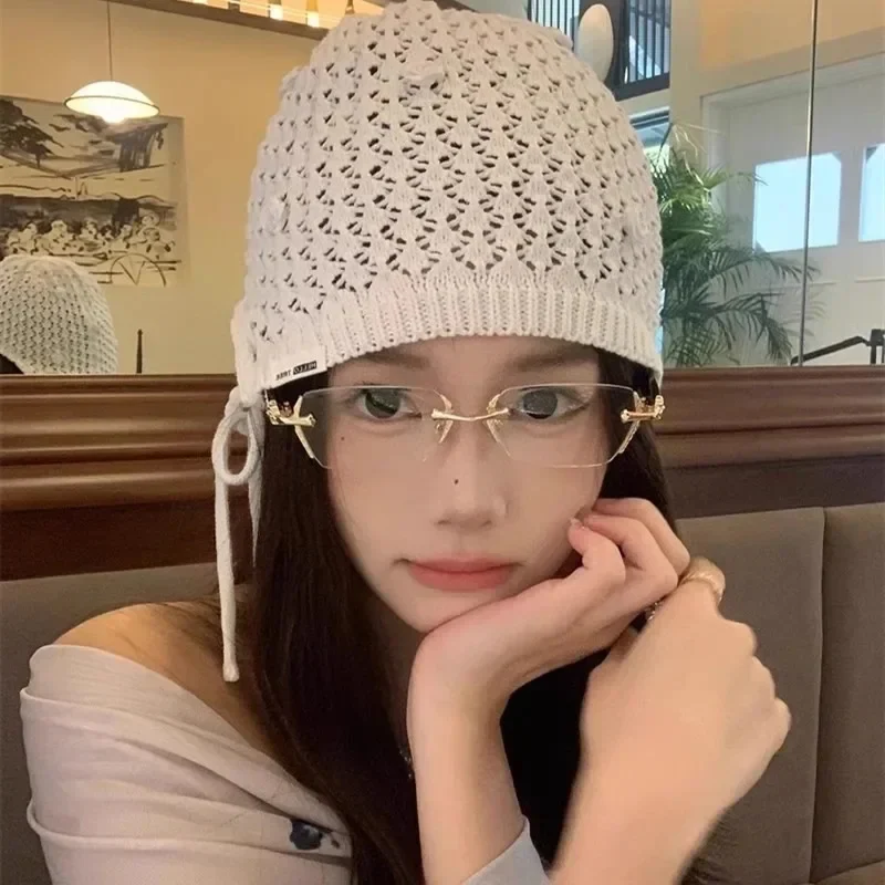 Occhiali da vista quadrati trasparenti senza montatura Occhiali che bloccano la luce blu Moda senza montatura per donna Uomo Occhiali da computer argento