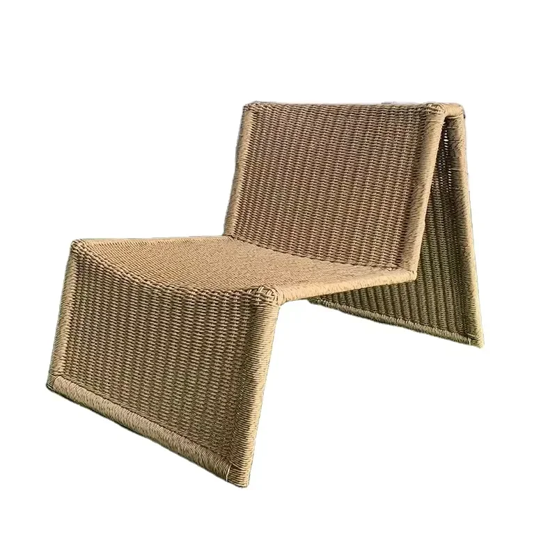 Custom Modern Outdoor Beach Chair with PE Rattan Garden Patio Metal Durable Chair for Courtyard or Hotel