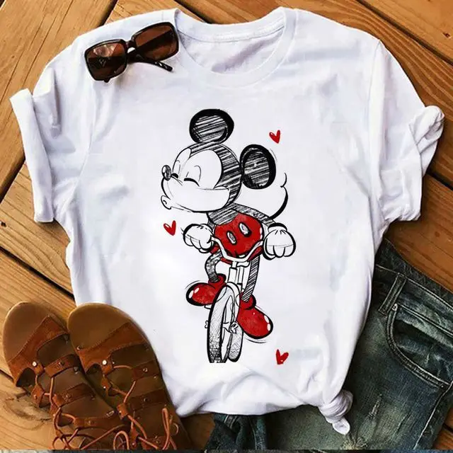 Le nuove coppie Disney sono magliette da uomo e da donna in cotone larghe e comode per il tempo libero di Topolino Minnie con maniche corte