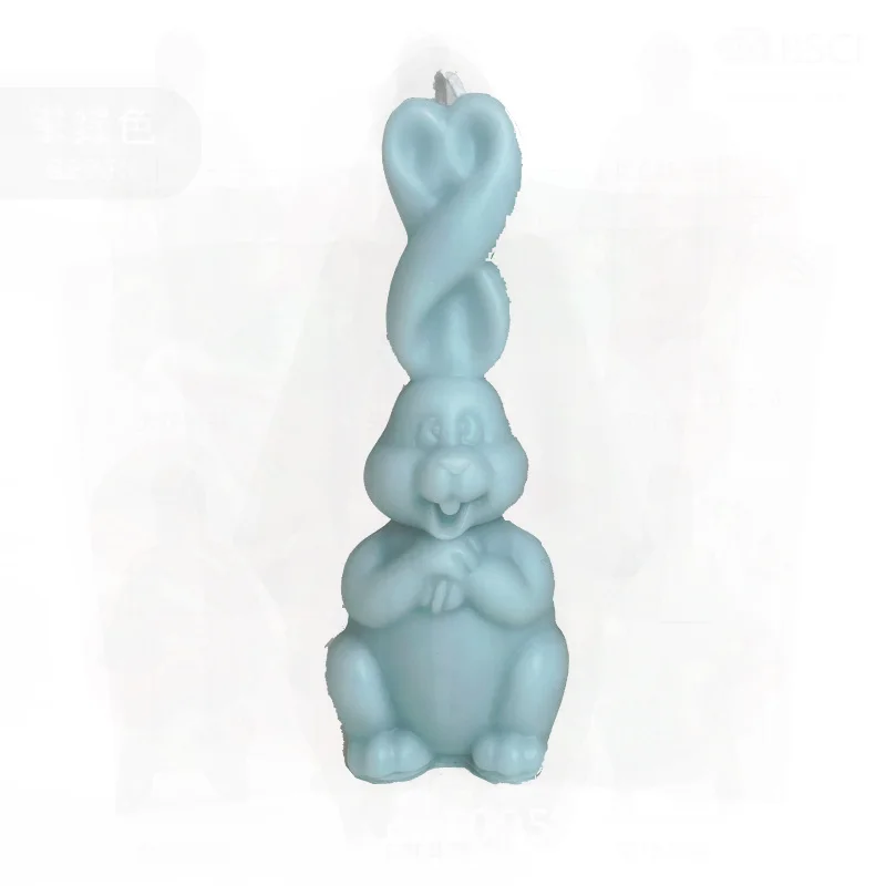 

Long Ear Twisted Rabbit Candle Handcrafted Soy Wax White Beeswax Decorative Home Ornament Gift for Girlfriends in Assorted