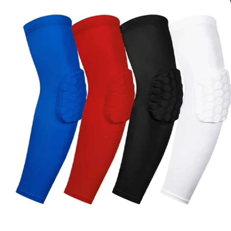 1Pcs/2Pcs Elbow Pads, Basketball Shooter Sleeves, Collision Avoidance Hex Padded Elbow for Volleyball Football Baseball Cycling