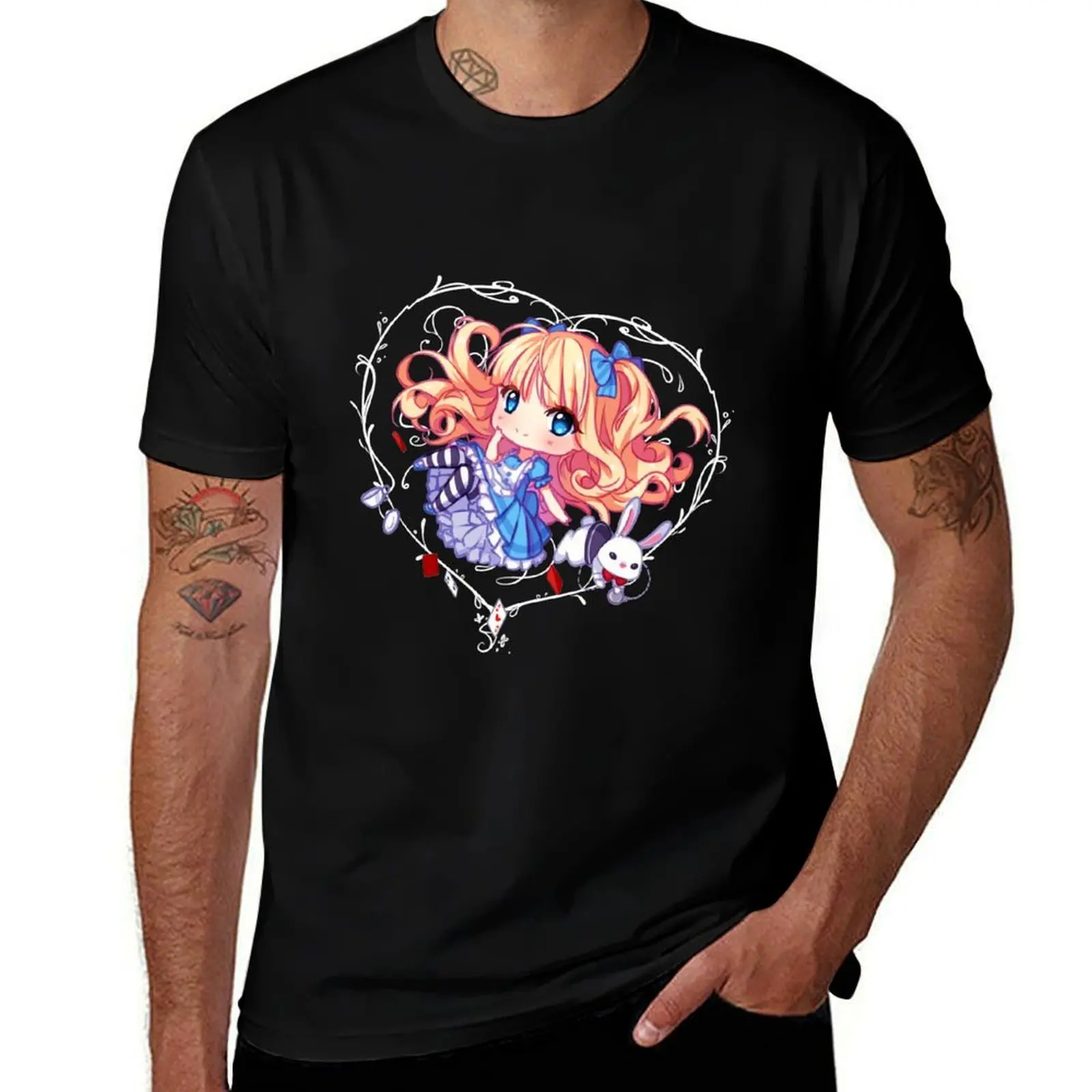 Following the white bunny T-Shirt t shirts for man graphic funny T-Shirt