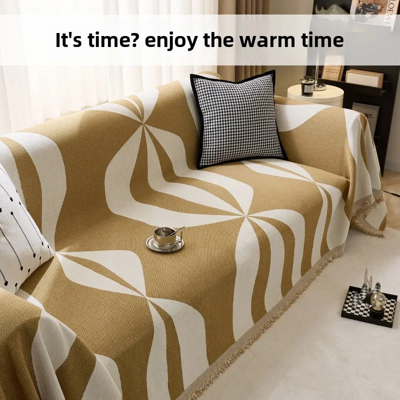 Reversible Chenille Sofa Towel Sofa Cover Anti-cat Scratch All-season Chenille Living Room Sofa Cover Blanket All-inclusive