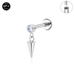 Popular Tip Vertebra Pendant Earrings With Internal Thread G23 Titanium Men's And Women's Piercing Jewelry Ear Cartilage Nails