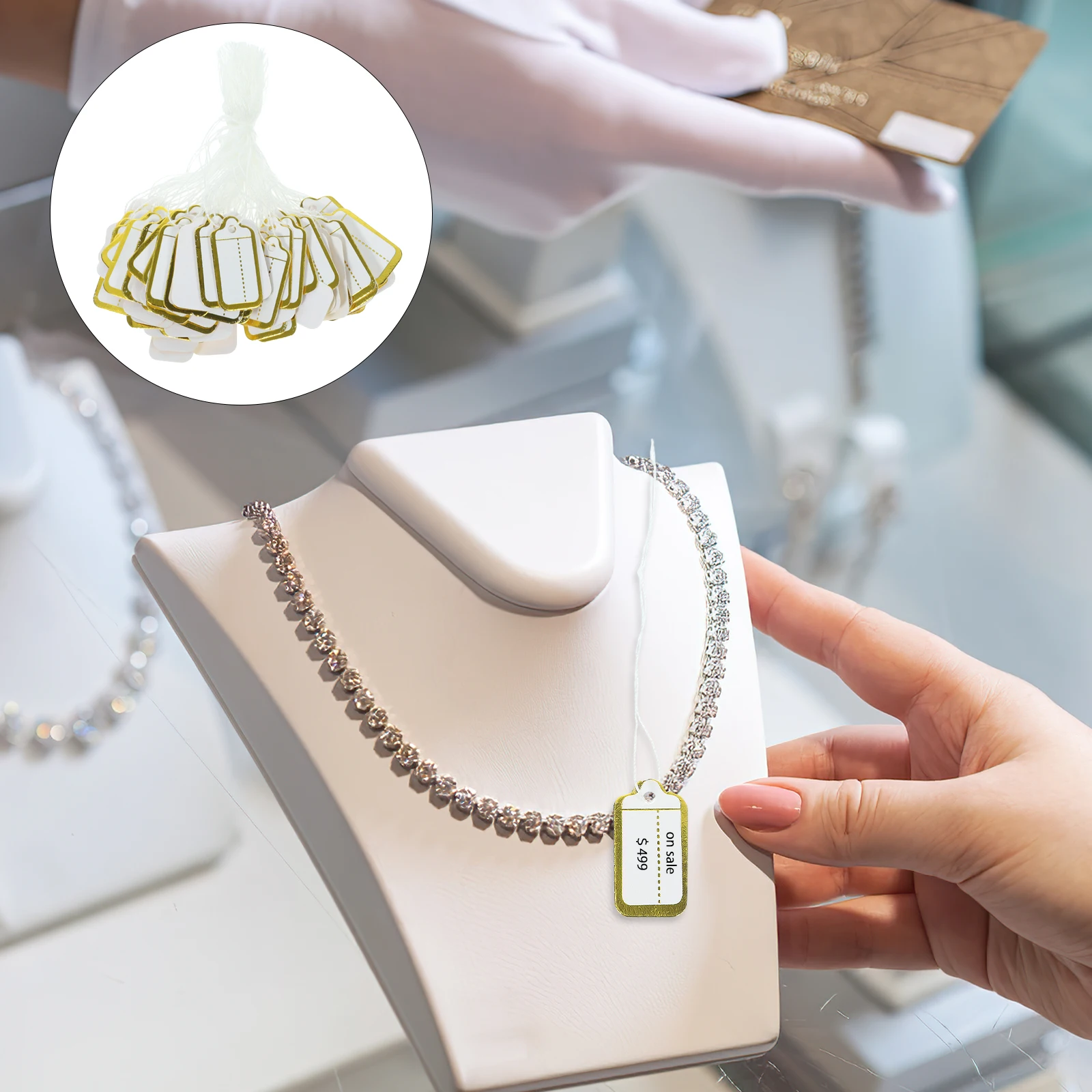 

500 Pcs Price Tag Display Labels for Jewelry Stickers Small Paper Tags Handwriting Hangtags Practical Folder Label