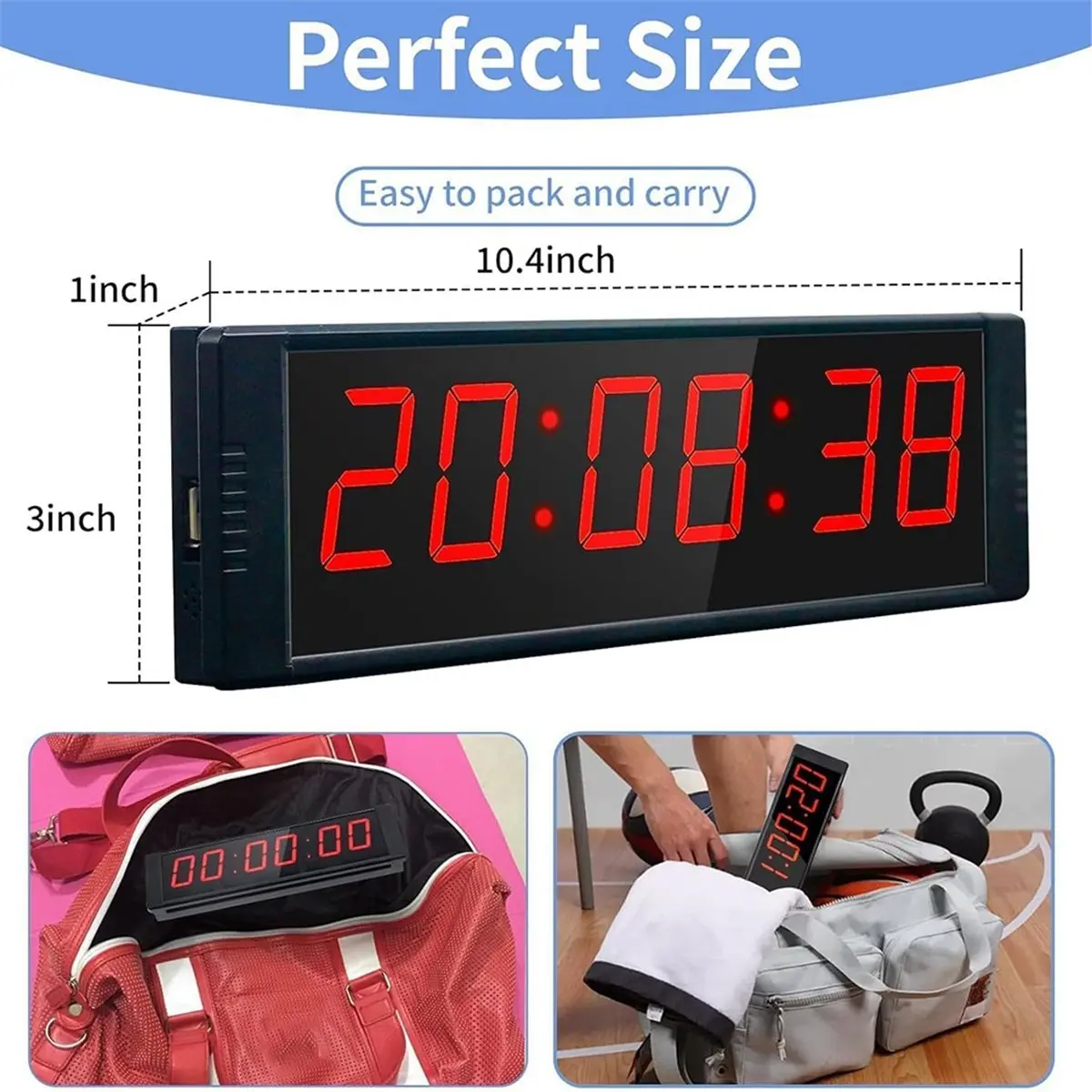 2026 New Tool Stopwatch with /Stop Button, LED Digital Timer with Remote, Countdown Clock with Buzzer, Gym Clock EU Plug
