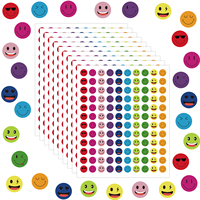 1200 Pcs Mini Happy Smile Face Stickers, Small Happy Face Decal Stickers Colorful Happy Face Round Stickers.