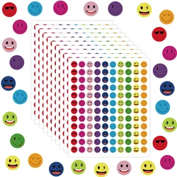 1200 Pcs Mini Happy Smile Face Stickers, Small Happy Face Decal Stickers Colorful Happy Face Round Stickers.