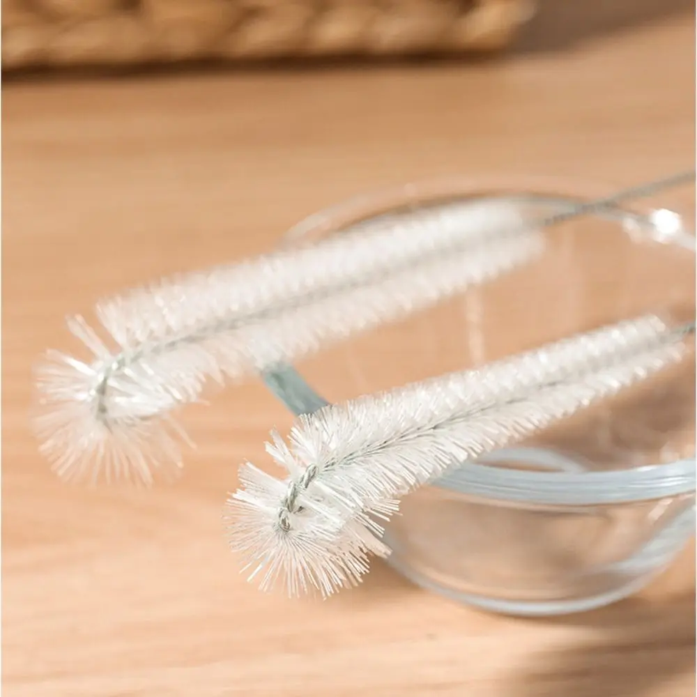 5Pcs Drinking Straw Cleaning Brush Kit Straw Tube Pipe Cleaner Nylon Stainless Steel Long Handle Cleaning Brushes for Straw