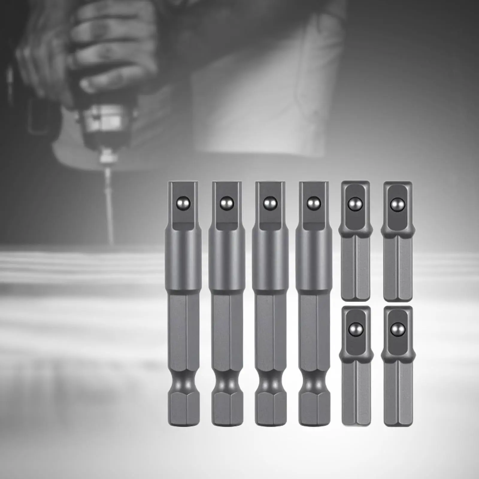 

8 Pieces Hex to Square Bit Adapters Converters Impact Driver Adapter 5 cm2.5 cm