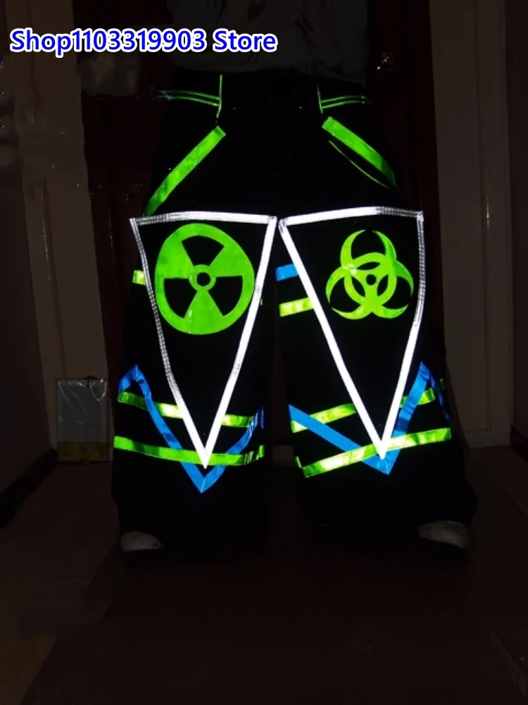 Melbourne Ghost Step танцевальные брюки Wal флуоресцентные светоотражающие потертые светящиеся брюки танцевальные брюки одежда для подростков уличная крутая одежда Melbourne Ghost Step танцевальные брюки Wal флуоресцентные светоотражающие потертые светящиеся брюки танцевальные брюки одежда для подростков уличная крутая одежда