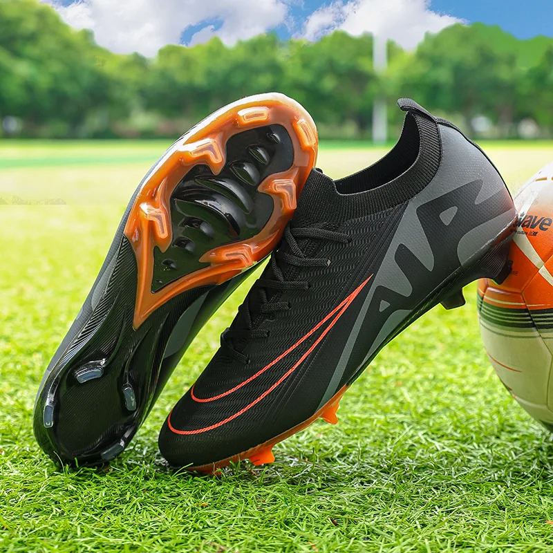 Unisex High Top Soccer Shoes Autumn Kids Teenager Turf And Firm Ground Cleats For Amateur Match Daily Football Training Outdoor