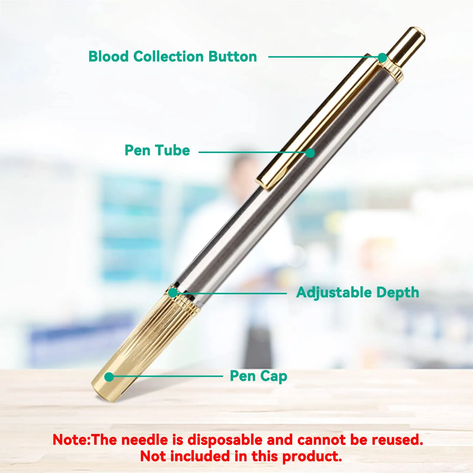 Blood Lancing Pen,Stainless Steel Slight Pain Cupping Acupuncture Massage Device Blood Test Tools for Relaxing Trigger Self