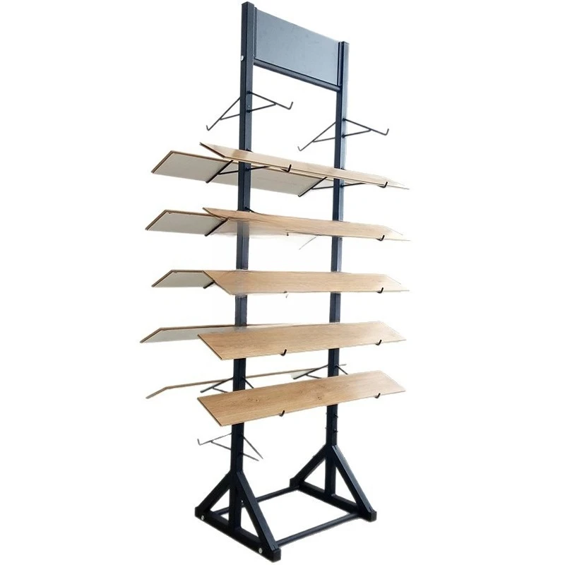 Metal Stone Line Display Tool Wood Floor Iron Wire Shelf Display Cabinet Showcase