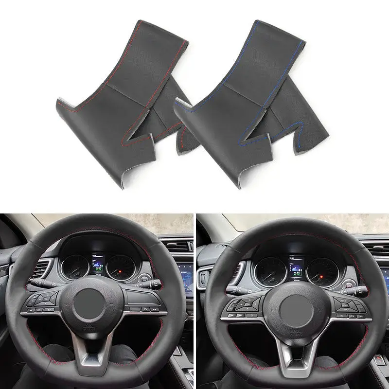 

For Nissan Qashqai X-Trail Leaf Micra Kicks Rogue (Sport) 2018-2020 Car Accessories Microfiber Leather Steering Wheel Cover Trim